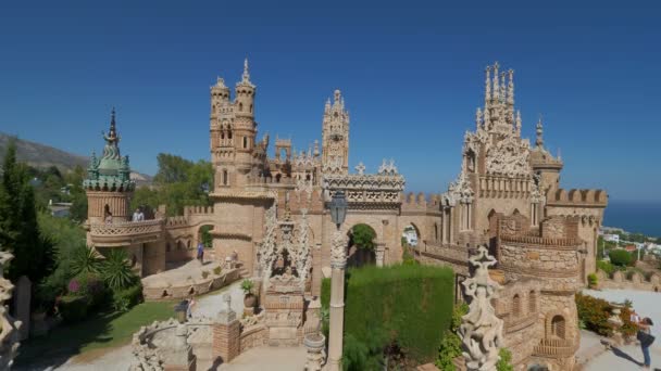 Málaga Espanha Por Volta Fevereiro 2019 Panorama Castillo Colomares Aldeia — Vídeo de Stock