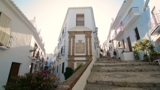 Malaga Spanje Circa Februari 2019 Toeristische Bezoek Aan Rustige Straat — Stockvideo