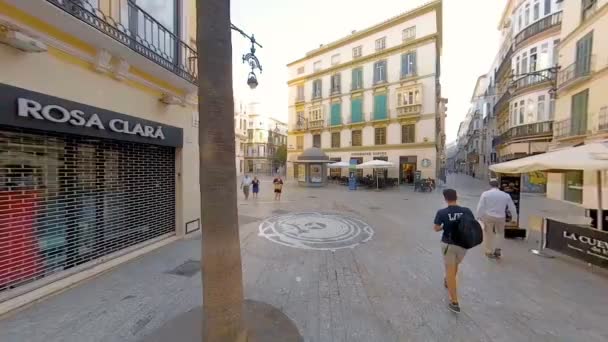 Malaga Espagne Vers Octobre 2019 Touristes Habitants Dans Les Rues — Video