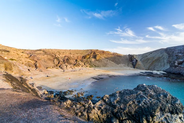 Papagayo Beach Sunset Lanzarote Canary Islands — Stockfoto