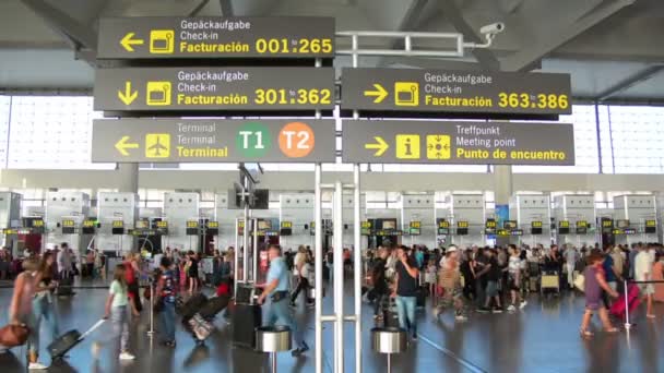 Malaga Spanyol Sekitar Oktober 2017 Orang Orang Bandara — Stok Video