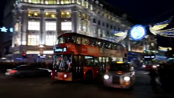 Londen Verenigd Koninkrijk Circa November 2016 Mensen Verkeer Oxford Circus — Stockvideo