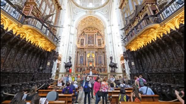 Cordoba Španělsko Asi Červen2018 Turisté Navštíví Oltář Mešity Katedrály Cordobě — Stock video