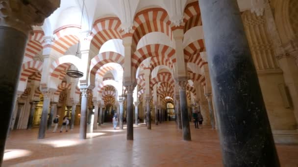 Cordoba Španělsko Asi Červen2018 Vnitřní Pohled Mešitu Katedrály Córdobě — Stock video