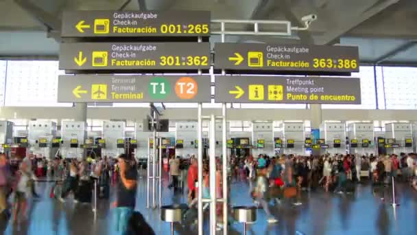 Malaga Spanyolország 2017 Októbere Körül Emberek Repülőtéren — Stock videók