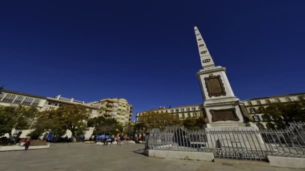 Málaga Espanha Por Volta Março 2018 Turista Visitando Plaza Merced — Vídeo de Stock