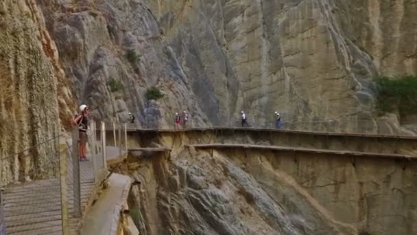 スペインのマラガ 2016年9月 ガイタネス渓谷と カミニート マラガ スペイン ドリーカメラ — ストック動画