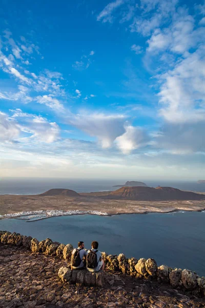 Lanzarote España Alrededor Febrero 2019 Turistas Visitando Mirador Del Río — Foto de Stock