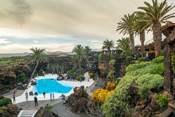 Lanzarote Spanien Circa Februari 2019 Jameos Del Aguas Pool Och — Stockfoto