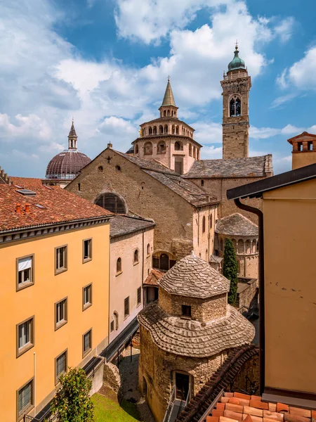 Buildings Roofs Main Sightseeing Spots Upper Town Bergamo Italy Basilica — Stock Photo, Image