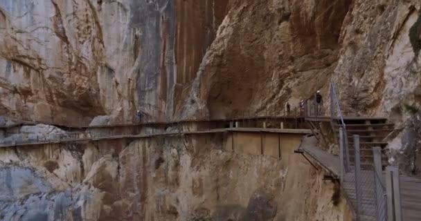 Ущелина Гайтанес Стежка Caminito Del Rey Малага Іспанія Камера Доллі — стокове відео