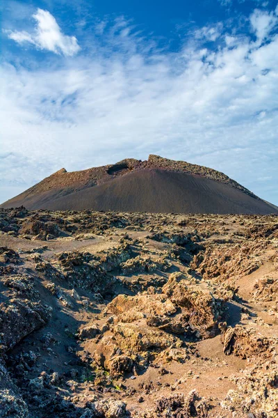 Wunderschöne Landschaft Mit Vulkan Cuervo Auf Lanzarote Kanarische Inseln Spanien — Stockfoto