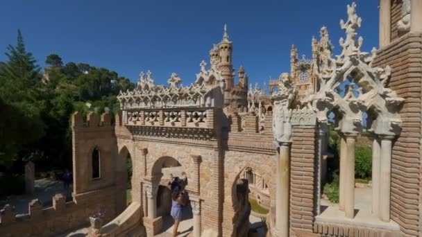 Malaga Spanya Şubat 2019 Civarı Benalmadena Köyündeki Castillo Colomare Panorama — Stok video