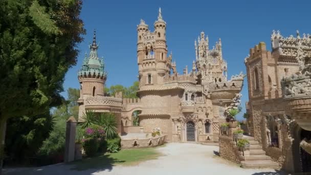 Málaga Espanha Por Volta Fevereiro 2019 Panorama Castillo Colomares Aldeia — Vídeo de Stock