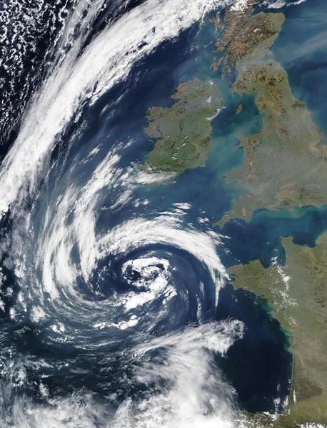 Vista Satelital Francia Irlanda Gran Bretaña Norte España Elementos Esta — Foto de Stock