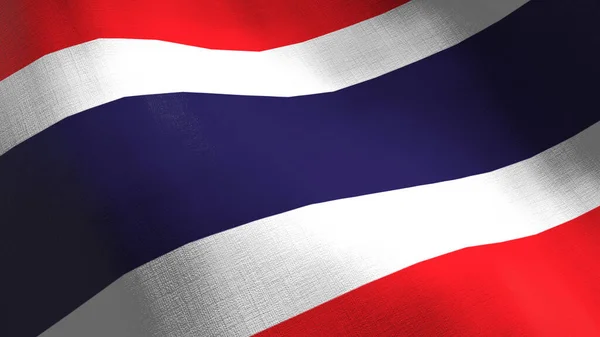 Thailand Viftar Med Flaggan Sömlös Cgi Animation Mycket Detaljerad Textur — Stockfoto