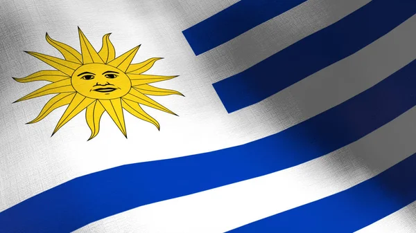 Uruguay Ondeando Bandera Animación Cgi Sin Costuras Textura Tela Altamente — Foto de Stock