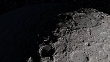 Ay yüzeyindeki kraterler. Bu görüntünün elementleri NASA 'nın Bilimsel Görselleştirme Stüdyosu tarafından döşenmiştir..
