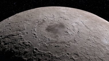 Ay yüzeyindeki kraterler. Bu görüntünün elementleri NASA 'nın Bilimsel Görselleştirme Stüdyosu tarafından döşenmiştir..