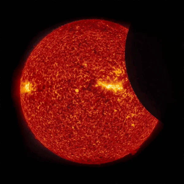 Phase of an eclipse. Elements of this image furnished by NASA.