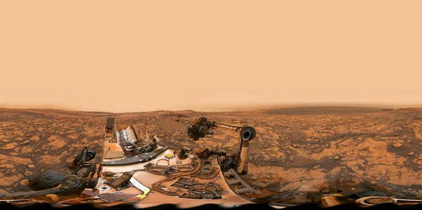 Seamless Equirectangular Projection Surface Mars Nasa Curiosity Rover 360 Panorama — Stock Photo, Image