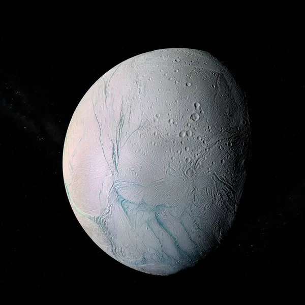 View Enceladus One Moons Saturn Elements Image Furnished Nasa — Stock Photo, Image
