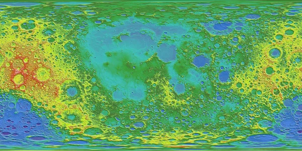 Seamless Animation Elevation Topography Moon Lola Topographic Map Cylindrical Projection — Stock Photo, Image