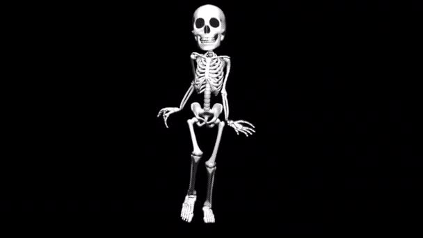 Vicces Halloween sötét háttér tánc csontváz sötét háttér.