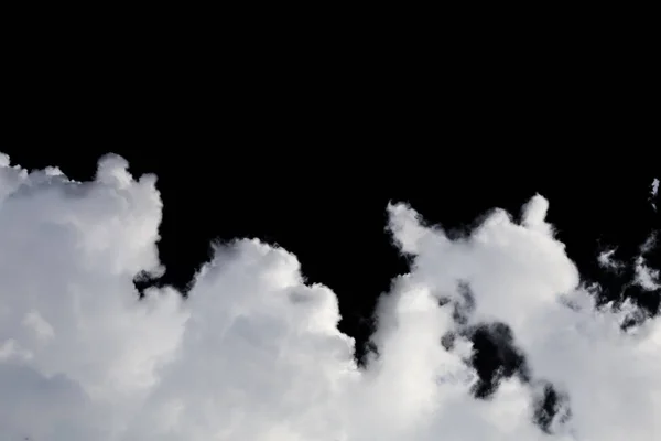 Σύννεφα απομονώνονται σε μαύρο φόντο με διαδρομή αποκοπής. — Φωτογραφία Αρχείου