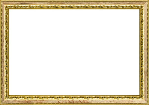 Classic vintage gilded  frame isolated on white background.Gold — Stock Photo, Image