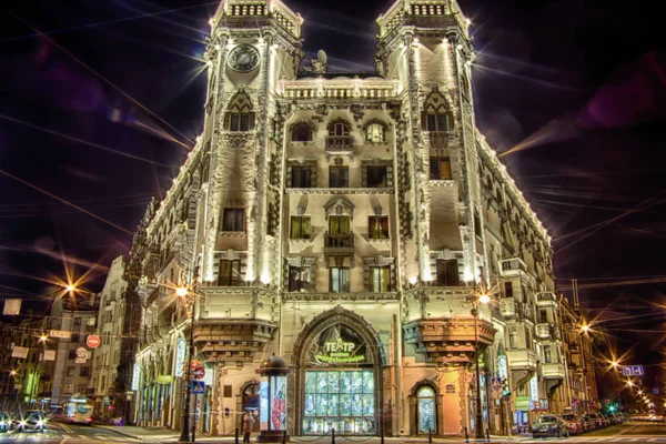 Luces Brillantes Ciudad Nocturna — Foto de Stock