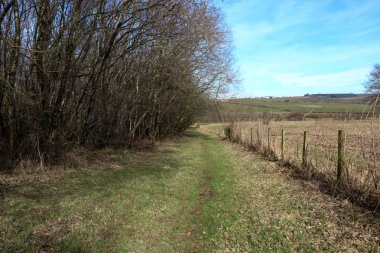 Kış akşam görünümü bir ülke Lane