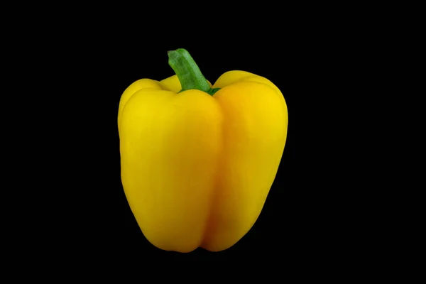 Gelber Paprika Isoliert Auf Schwarzem Hintergrund — Stockfoto