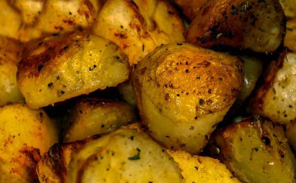 Fırın Kavrulmuş Patates Görünümü Kapatın — Stok fotoğraf