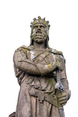 Heykeli Kral Robert Bruce Stirling kalesinde İskoçya'nın