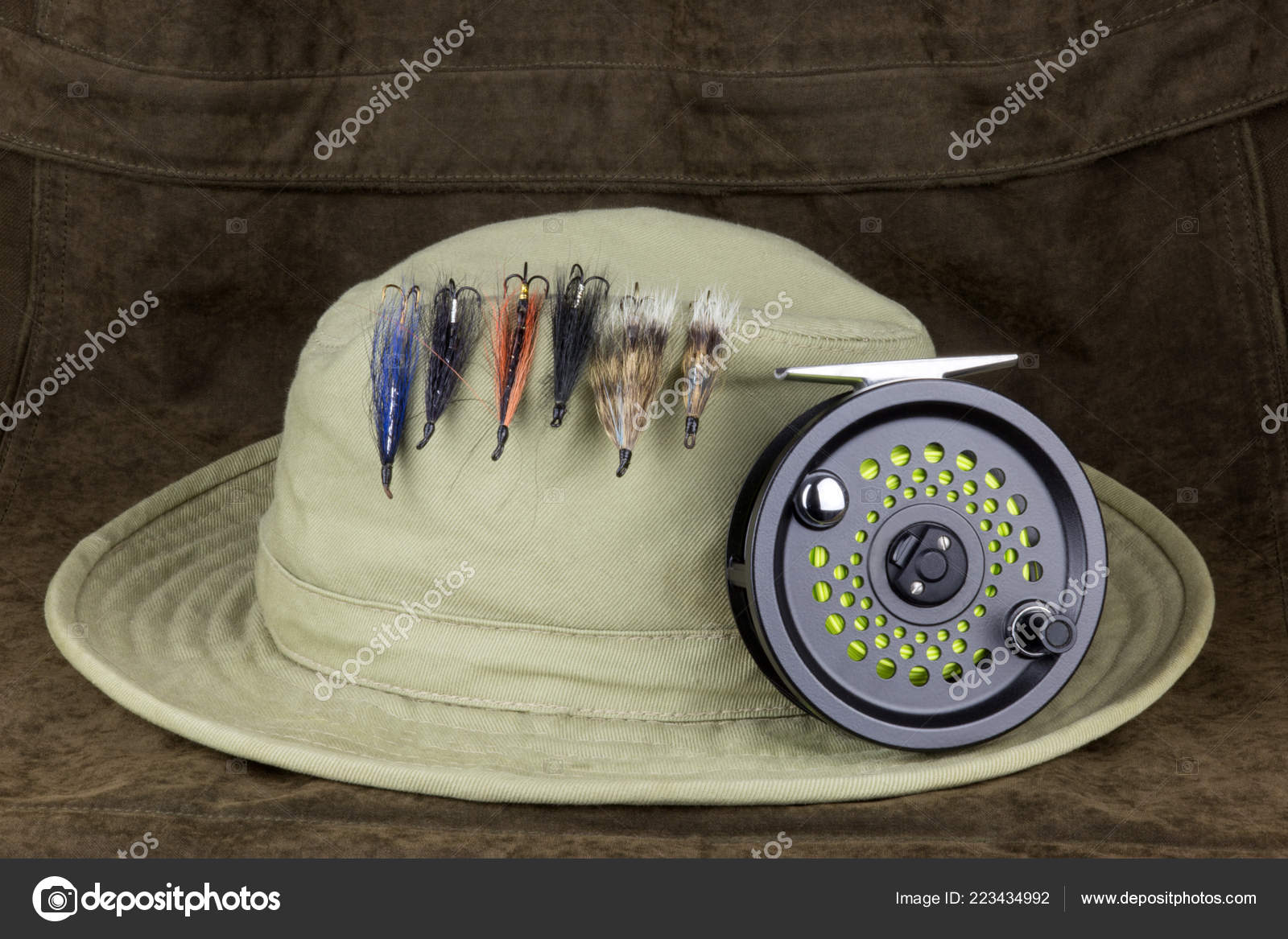 fly fishing hat with flies