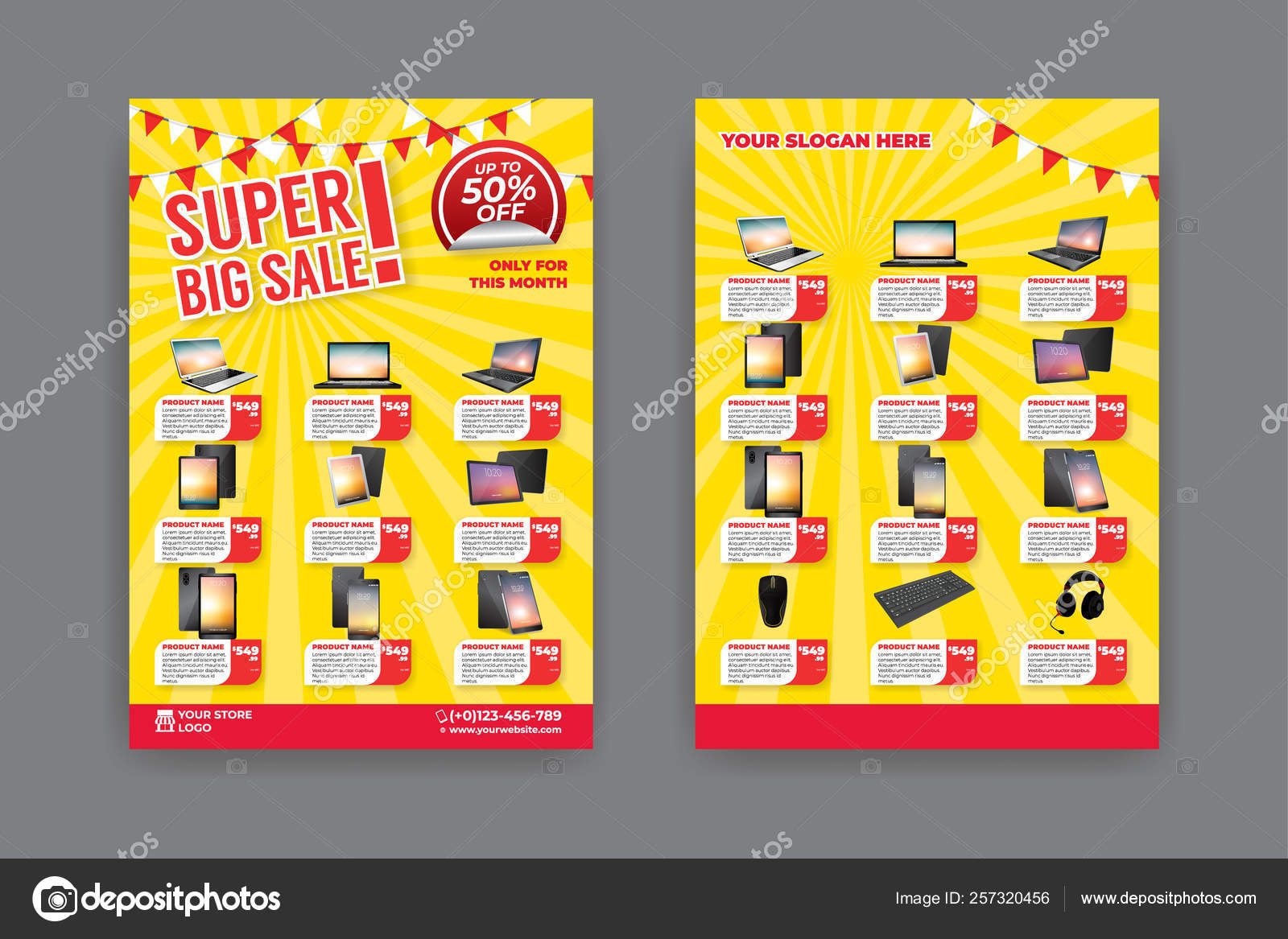 Flyer template for Sale Promotion Stock Vector Image by With Regard To Product Promotion Flyer Template
