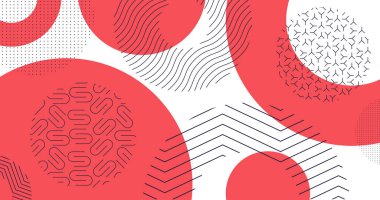 Moda geometrik şekiller arka plan. Memphis desenli basit bir illüstrasyon. Soyut arkaplan.