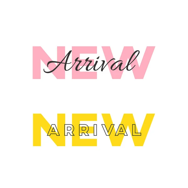 Limpar Letras New Arrival Fundo Branco Nova Coleção Promo Banner — Vetor de Stock