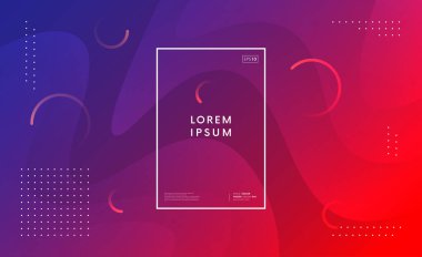 Renkli geometrik arka plan vektör tasarımı. Sıvı, soyut bileşimi şekillendirir. Moda arkaplanı.