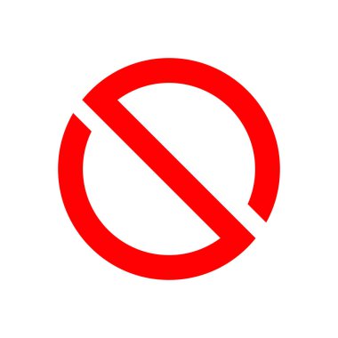 Yasak işaret vektör tasarımı. Simge yok. Sembol değil. Boş kırmızı çember çizildi.