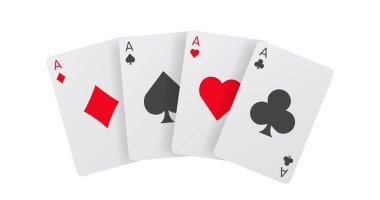 İzole edilmiş oyun kartları vektör tasarımı. Poker as bayrağı.