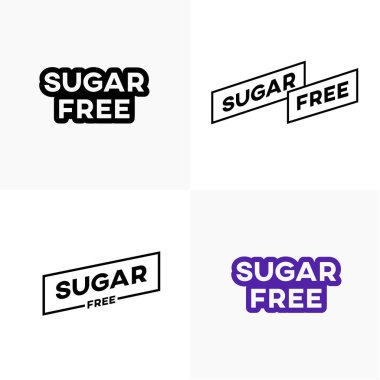 Şekersiz etiket etiketleri vektör tasarımı.