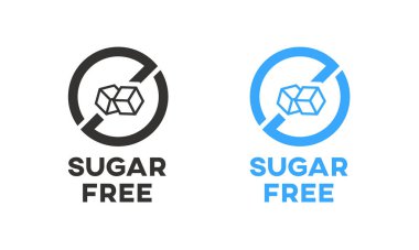 Şekersiz ikon vektör tasarımı. Diyabetik gıda damgası.