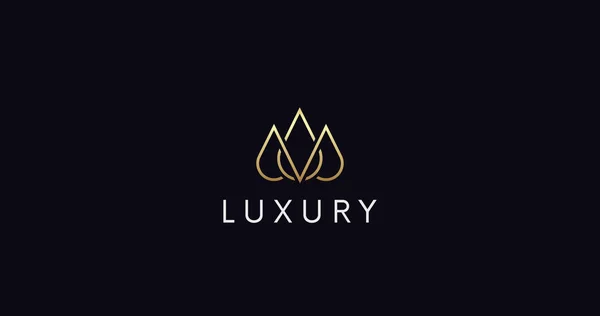 Eenvoudig Luxe Logo Teken Vector Ontwerp Elegante Kroon Logotype Icoon — Stockvector