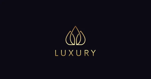 Einfaches Luxus Logo Zeichen Vektordesign Elegantes Kronen Logo — Stockvektor