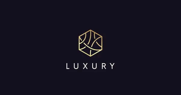 Luxury Hexagon Logo Icon Vector Sign Elegant Ornament Company Logotype — Stock Vector