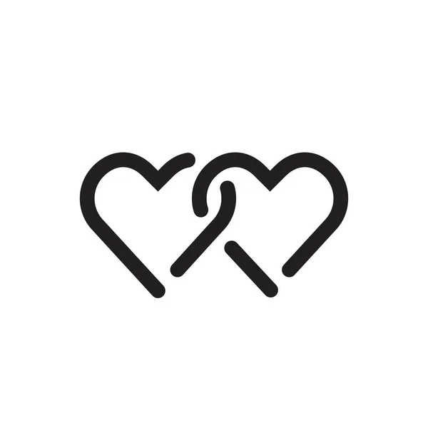 Amor Lineal Hogar Icono Signo Vector Diseño — Vector de stock