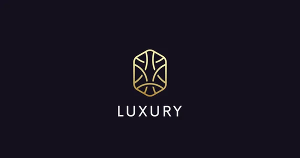 Schone Luxe Lineaire Logo Pictogram Teken Vector Ontwerp — Stockvector