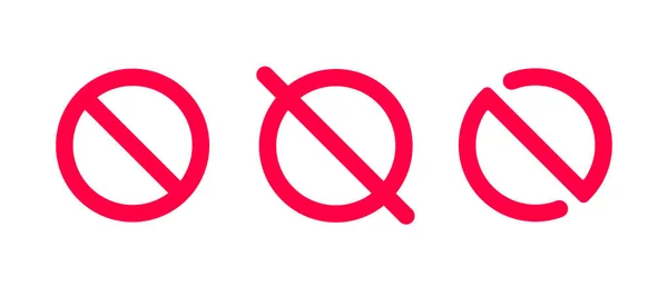 Desain Vektor Tanda Larangan Tanpa Ikon Jangan Simbol Lingkaran Merah - Stok Vektor